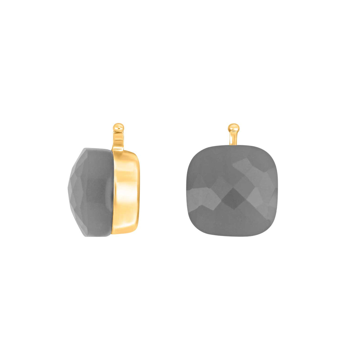 E76 – Facettiertes Quadrat aus Quarzglas in gold