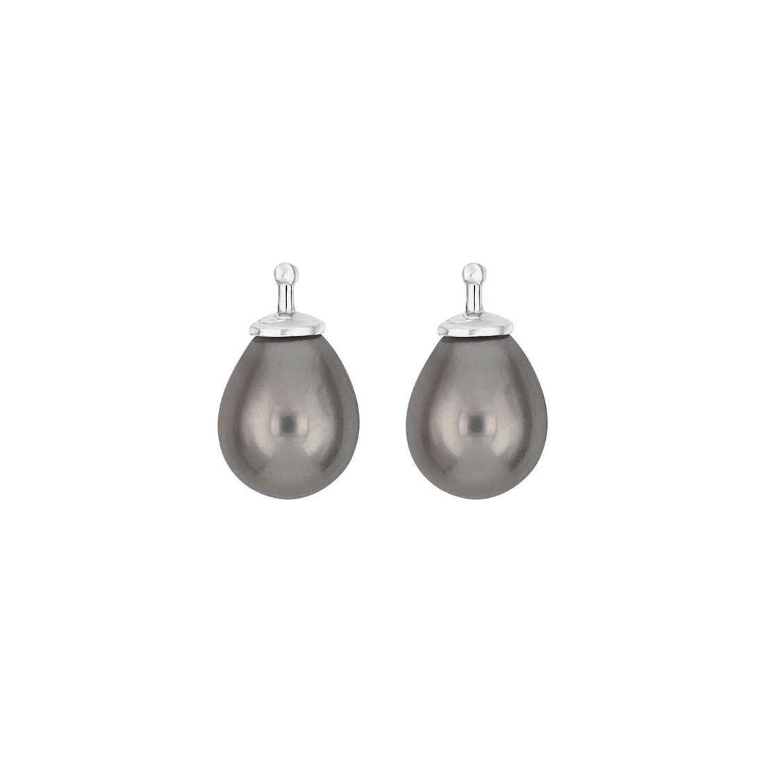 E2 – Kleine Mallorca-Tropfenperle 10 x 8 mm in silber