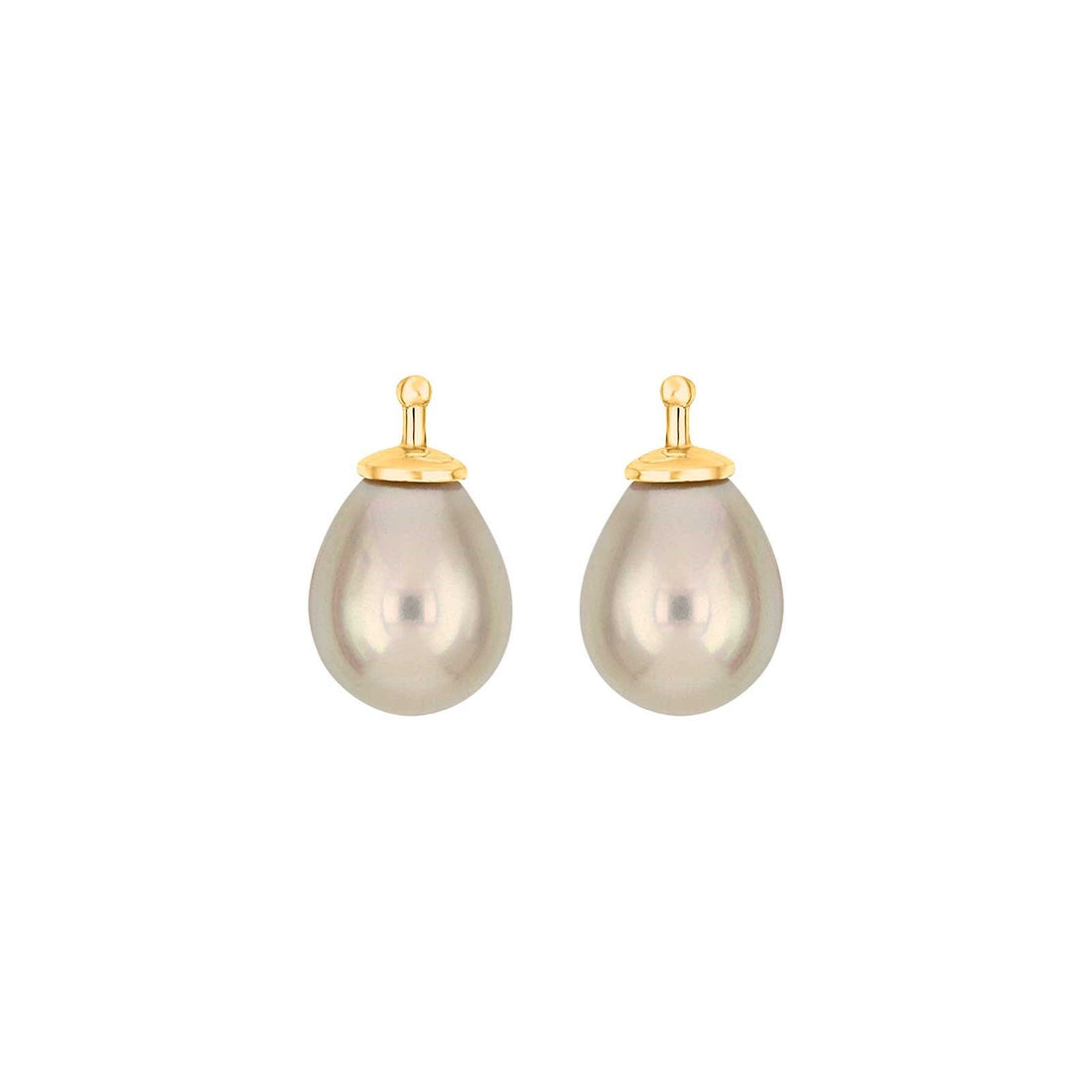 E2 – Kleine Mallorca-Tropfenperle 10 x 8 mm in gold