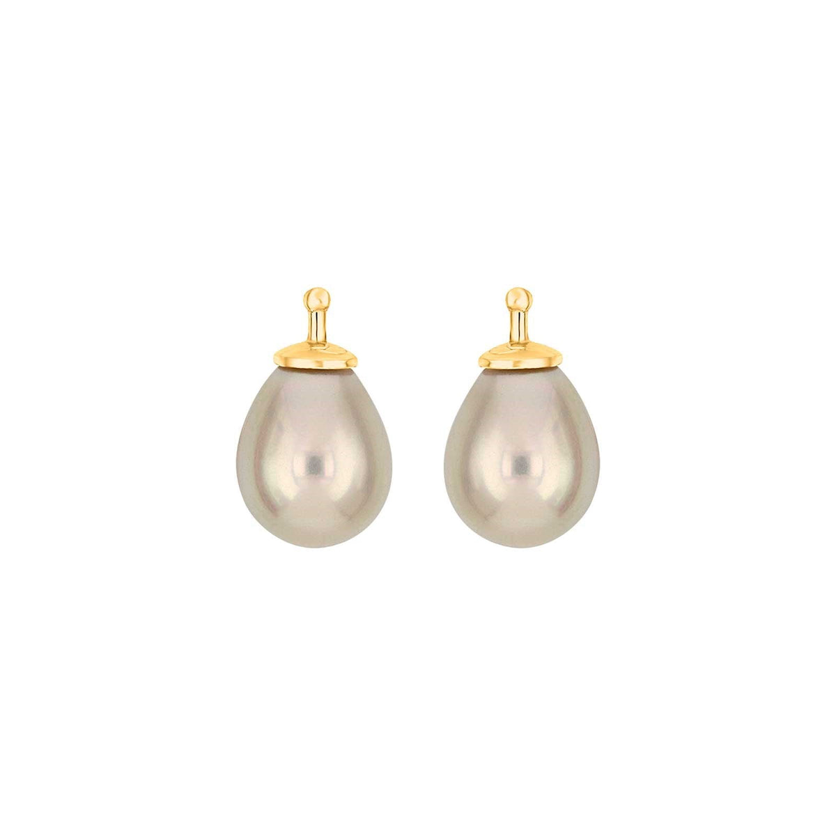 E2 – Kleine Mallorca-Tropfenperle 10 x 8 mm in gold