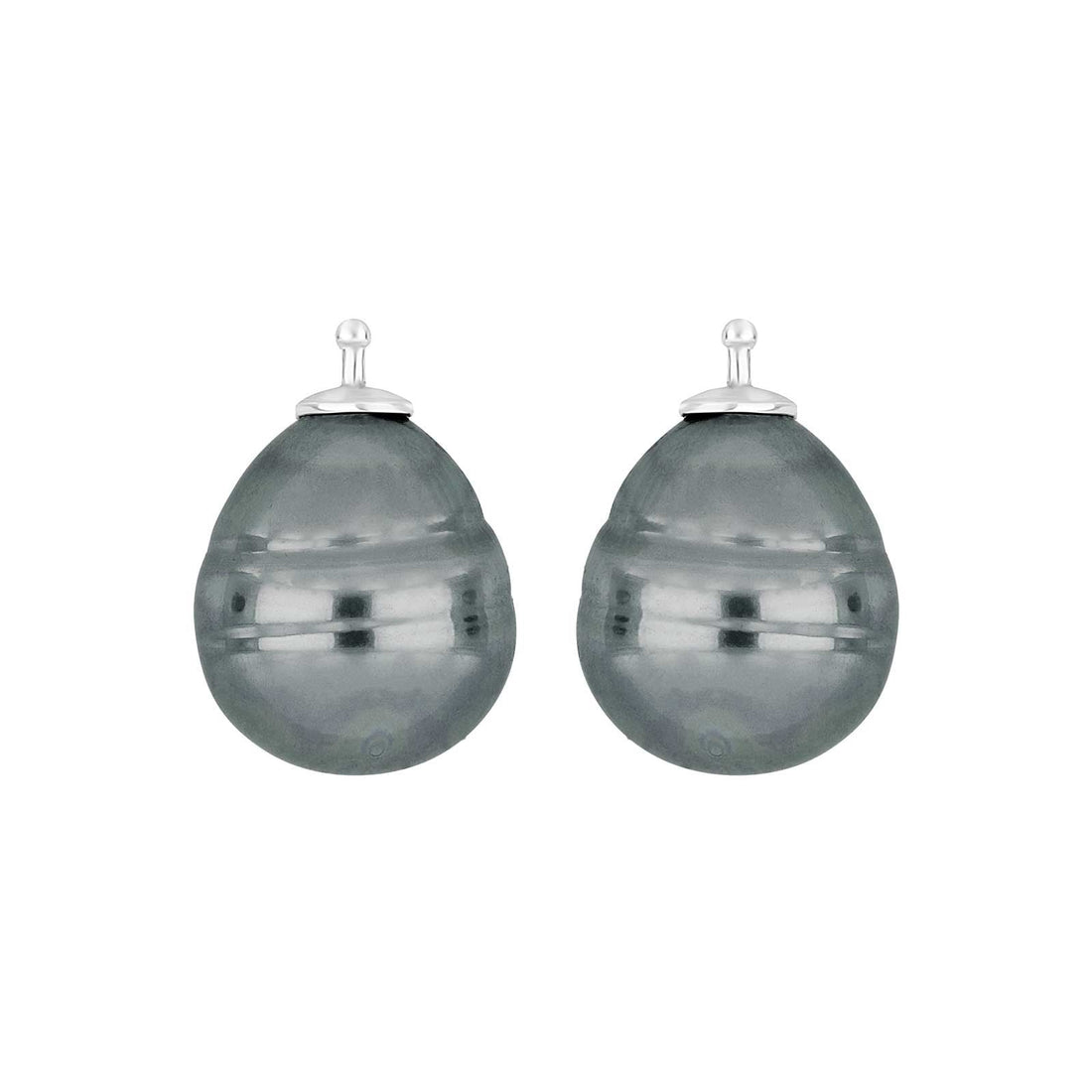 E11 – Mallorca-Barockperle 16 x 13 mm in silber