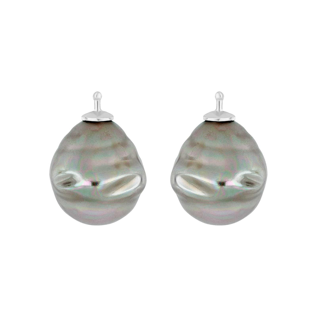 E12 – Mallorca-Barockperle 16 x 14 mm in silber