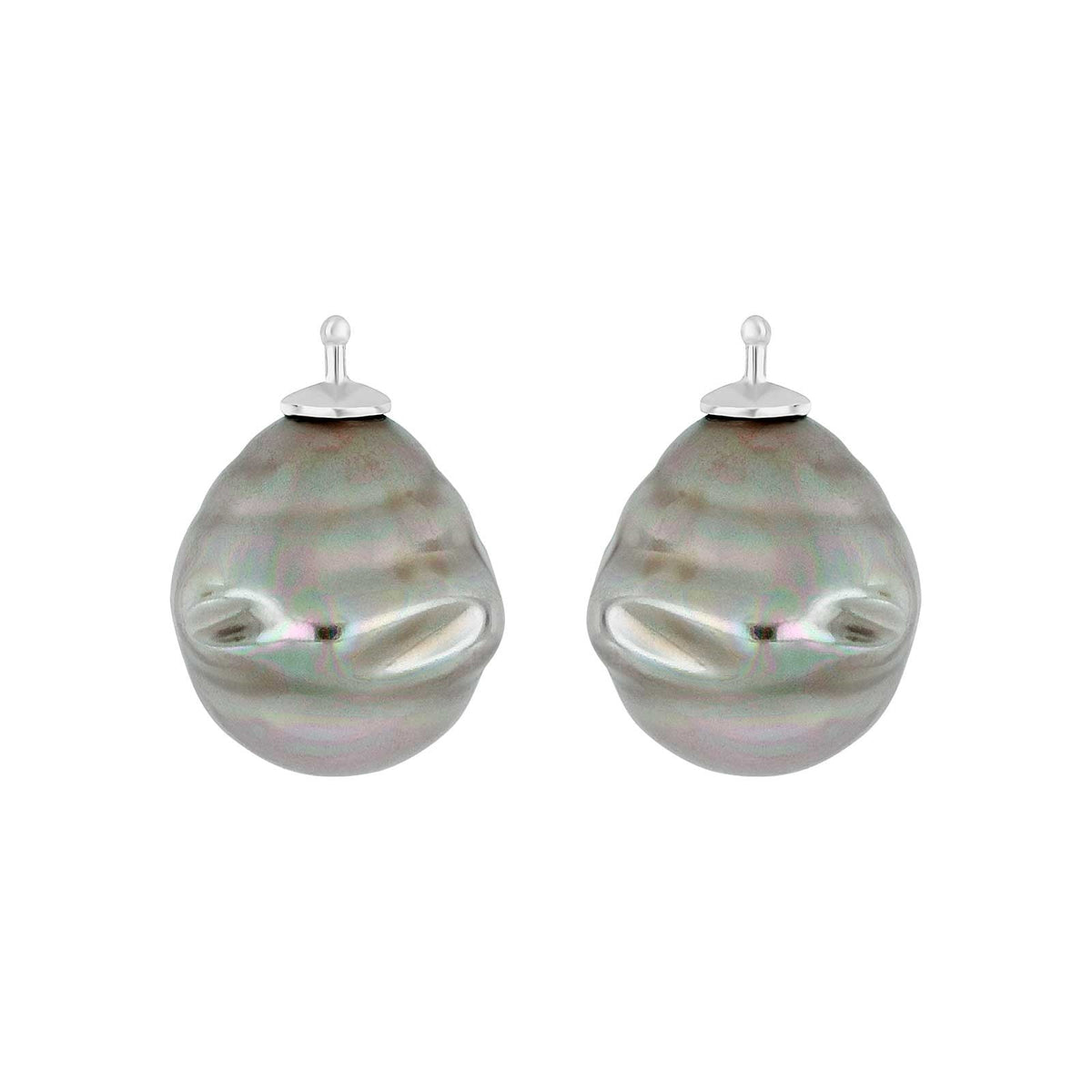 E12 – Mallorca-Barockperle 16 x 14 mm in silber