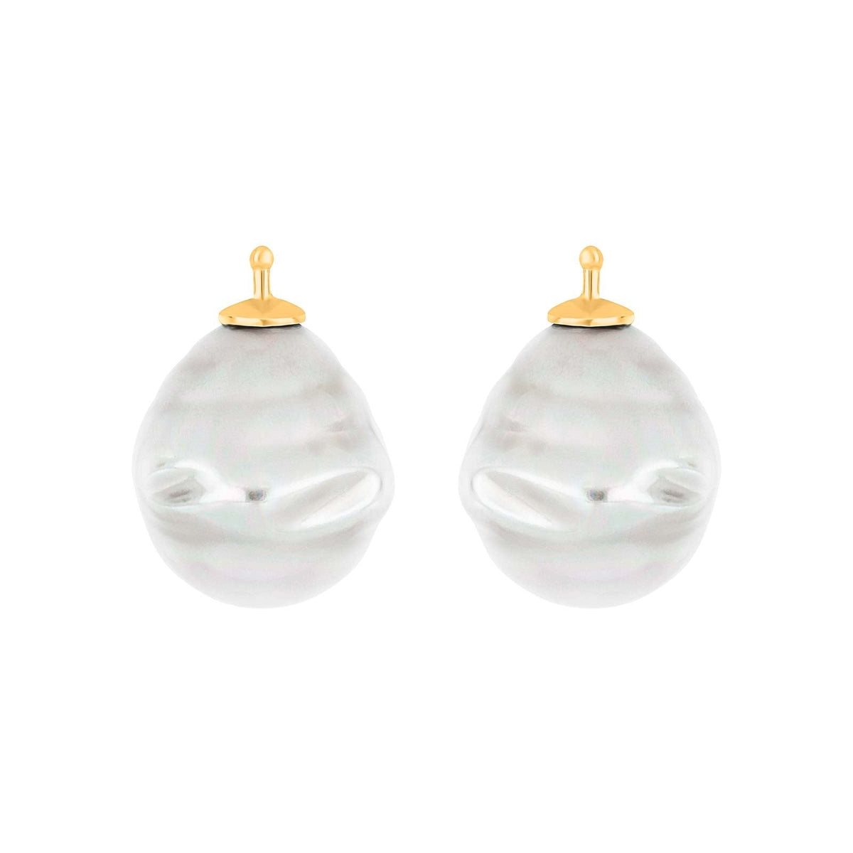 E12 – Mallorca-Barockperle 16 x 14 mm in gold