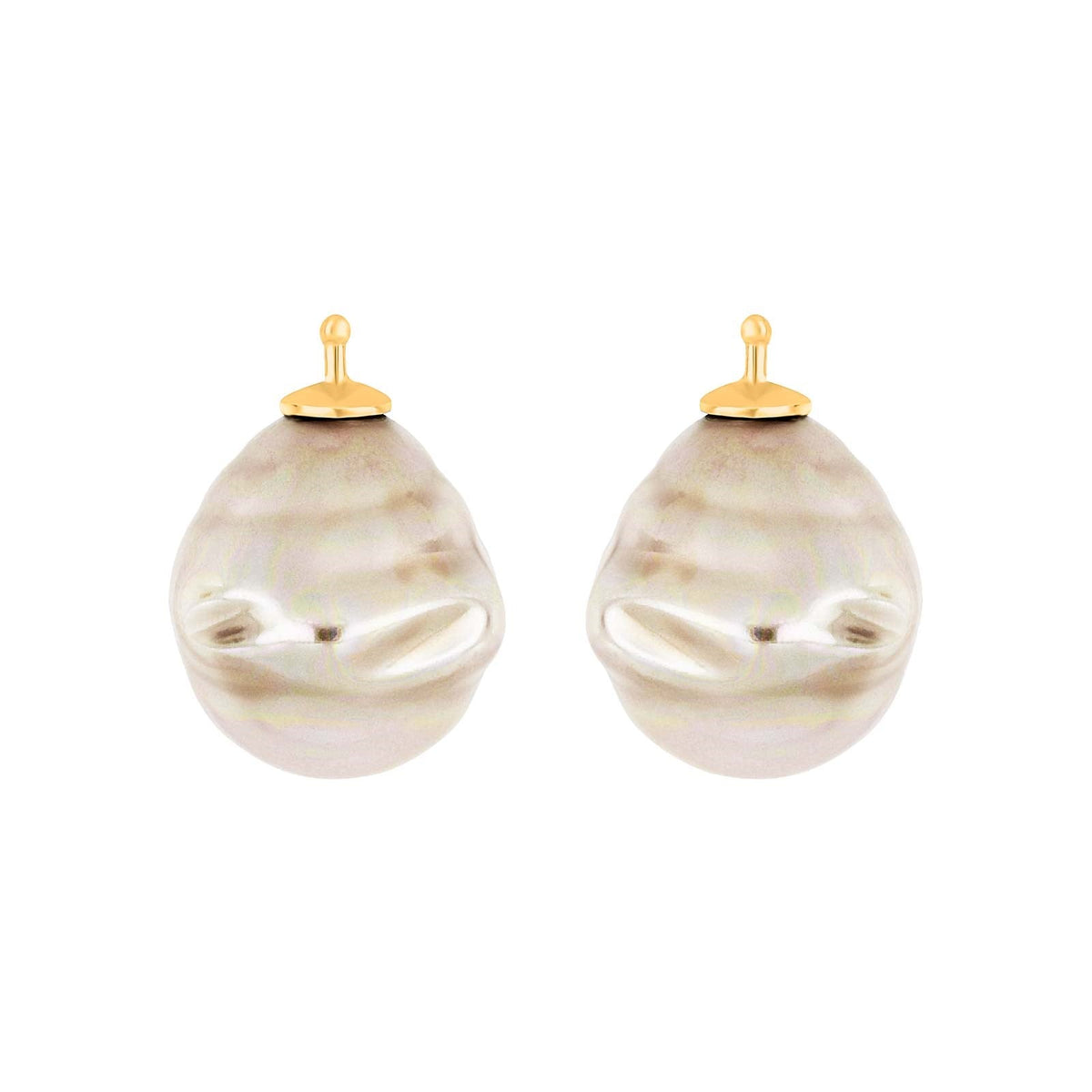 E12 – Mallorca-Barockperle 16 x 14 mm in gold