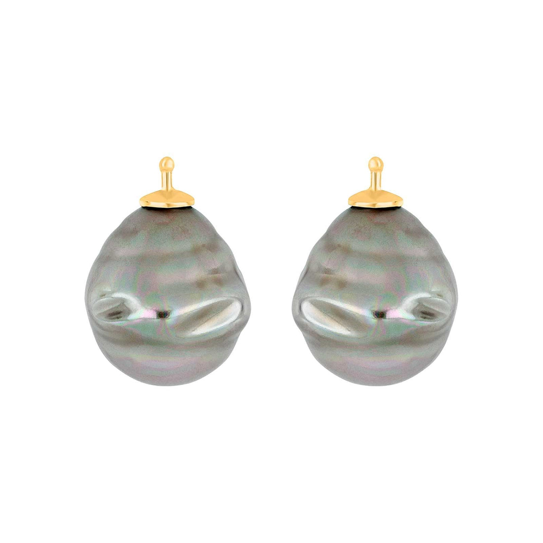 E12 – Mallorca-Barockperle 16 x 14 mm in gold