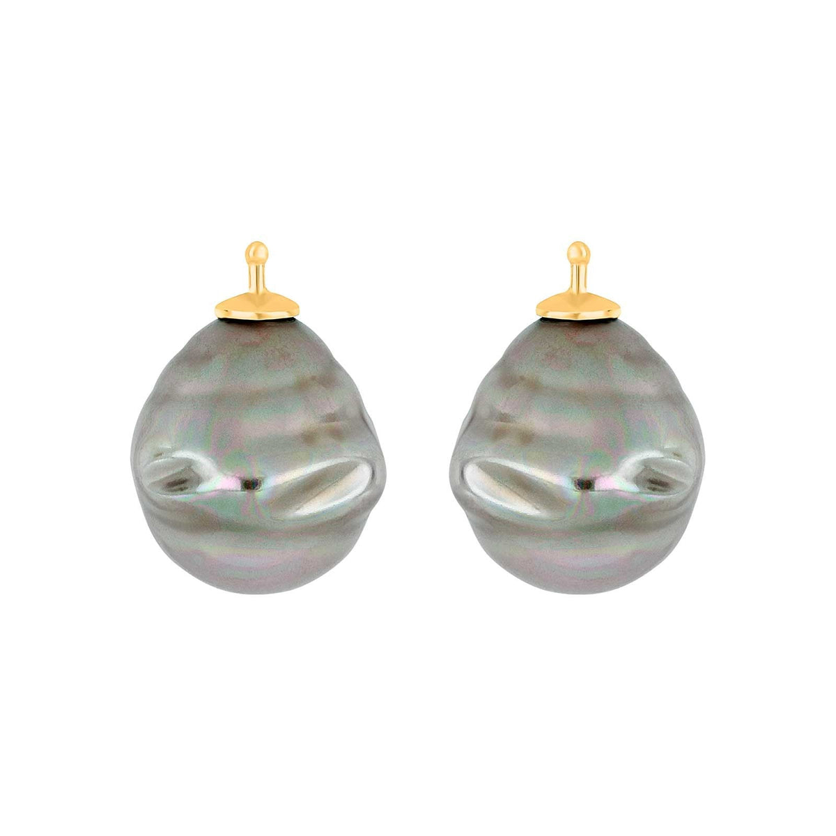 E12 – Mallorca-Barockperle 16 x 14 mm in gold