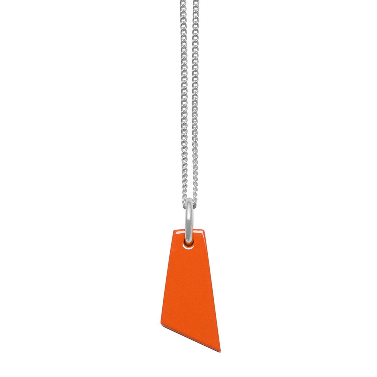 Orangener Horn-Anhänger - Silber