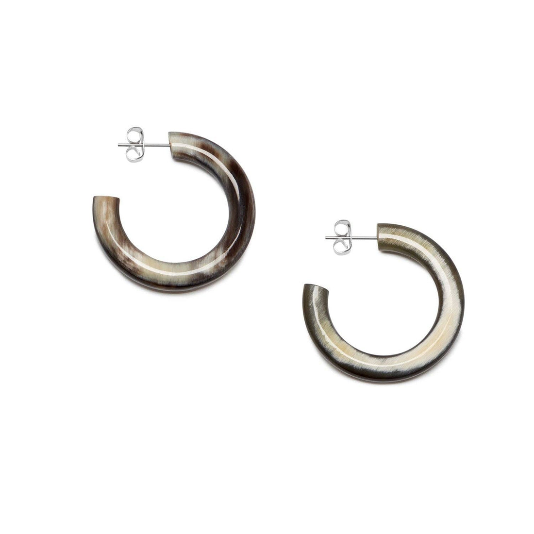 Abgerundeter Hornring - Black Natural