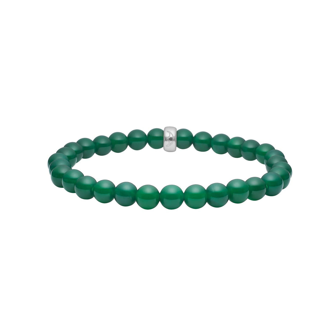 Heinzendorff Armband Grüner Achat 6 mm – silber