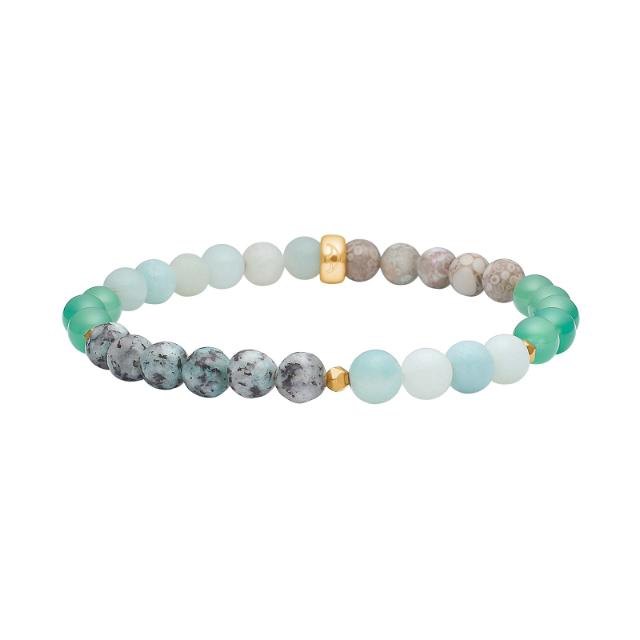 Heinzendorff Armband Aventurin, Jaspis &amp; Amazonit 5 mm – vergoldet