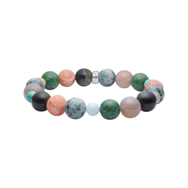 Heinzendorff Armband Sonnenstein, Achat, Tigerauge &amp; Labradorit – silber
