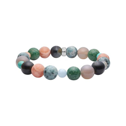 Heinzendorff Armband Sonnenstein, Achat, Tigerauge &amp; Labradorit – silber
