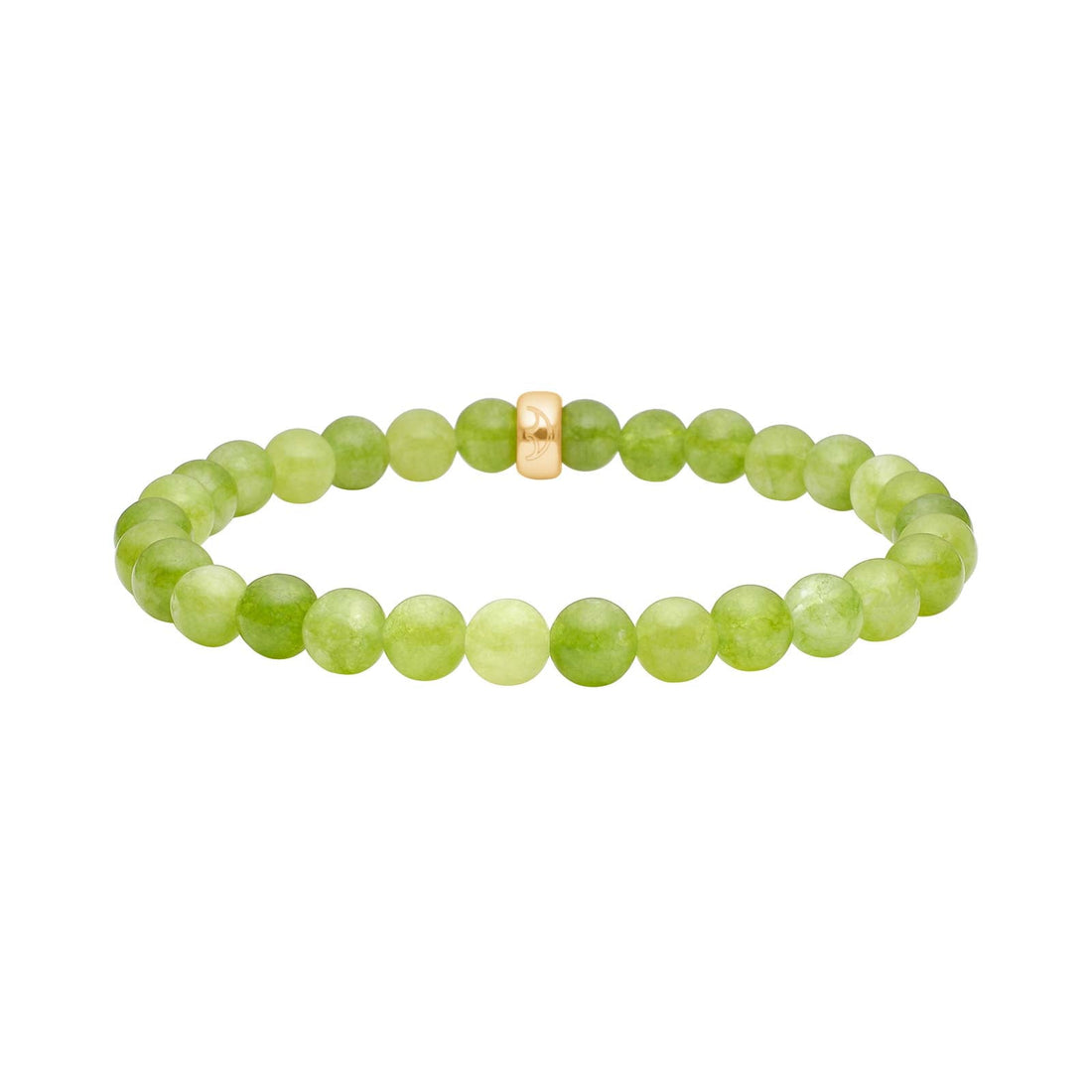 Heinzendorff Armband Grüner Schwammquarz 6 mm – vergoldet
