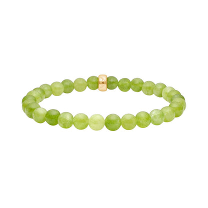 Heinzendorff Armband Grüner Schwammquarz 6 mm – vergoldet