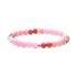 Heinzendorff Armband Rosenquarz, Kirschquarz, Schwammquarz & Hämatit 6 mm – vergoldet