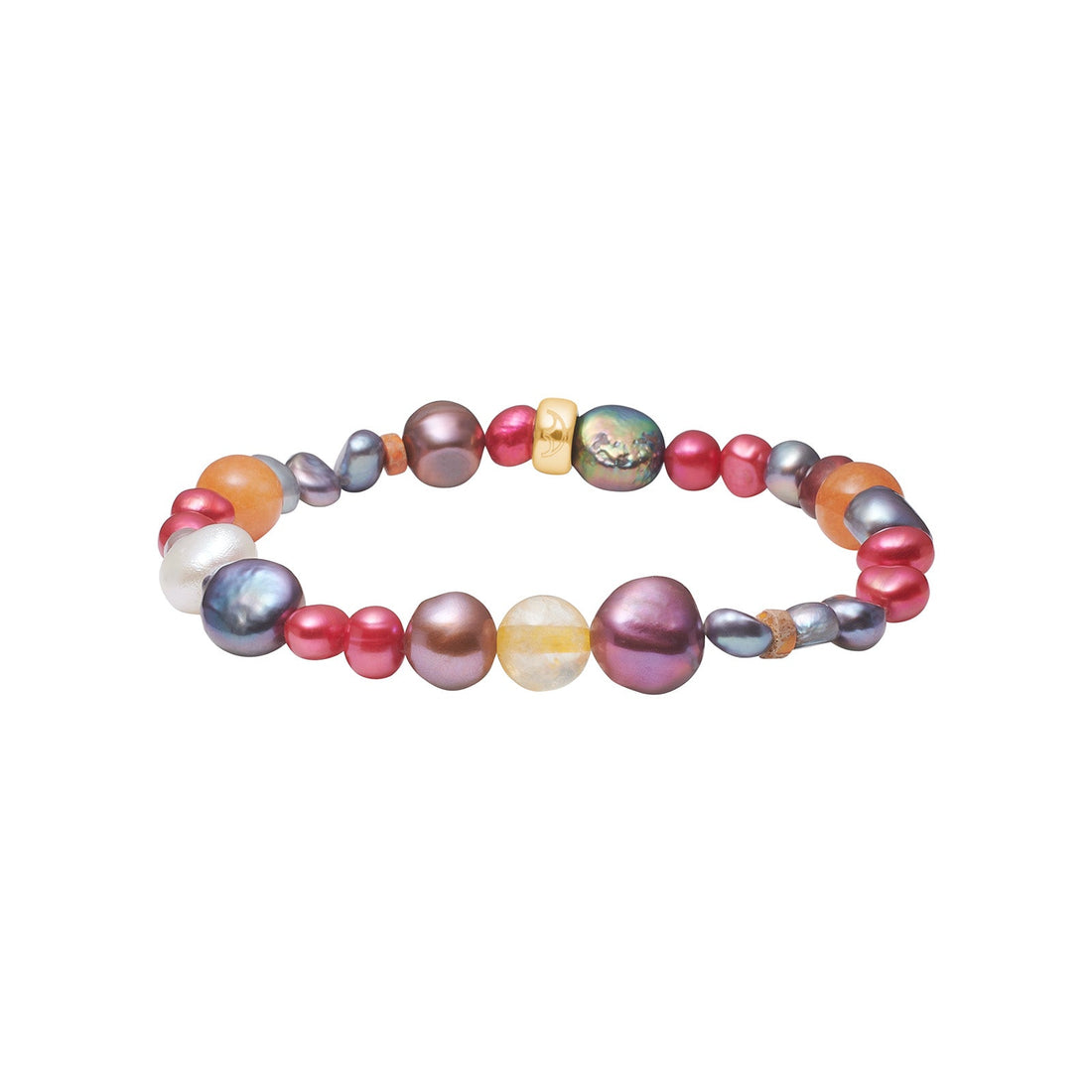 Heinzendorff Armband Citrin, Quarz, Jaspis, Aventurin &amp; Süßwasserperle