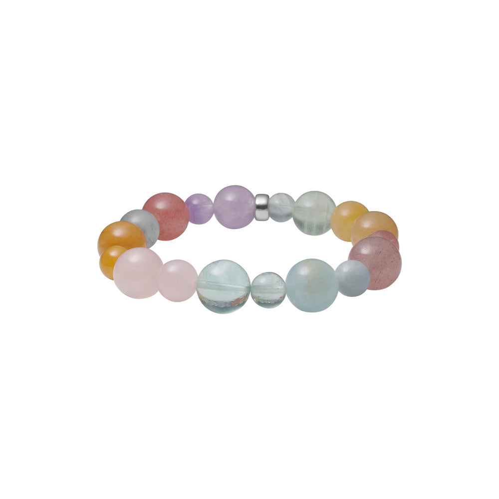 Heinzendorff Armband Edelstein-Mix mit Aquamarin, Fluorit &amp; Amethyst – vergoldet