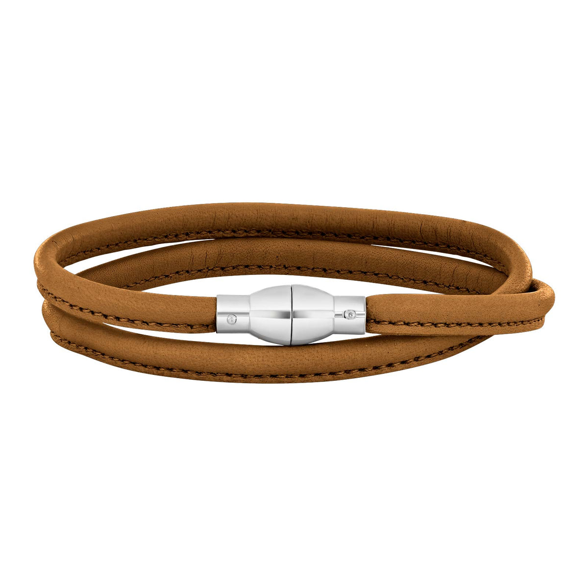 Heinzendorff Lederarmband 79 Coffee Caramel – silber