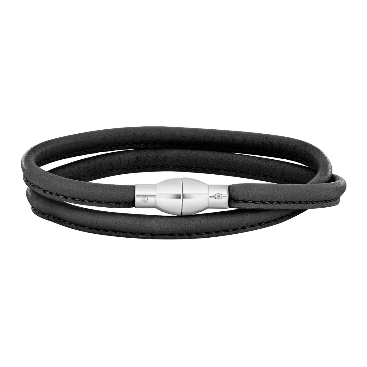 Heinzendorff Lederarmband 94 Dunkel-Grau – silber