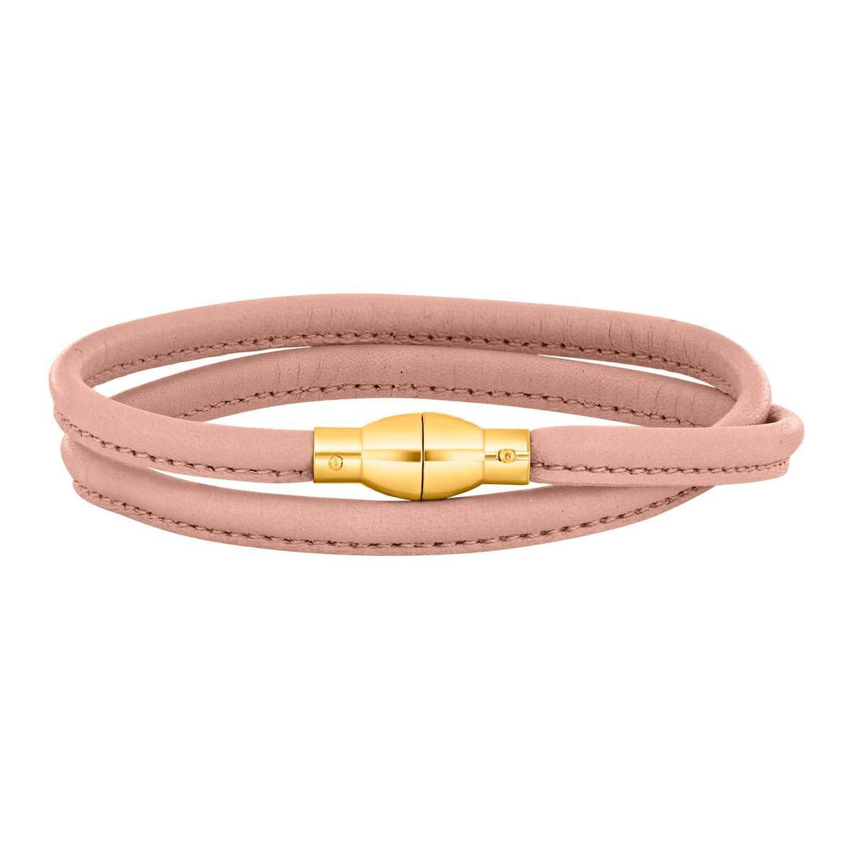 Heinzendorff Lederarmband 12 Hell-Rosa – vergoldet