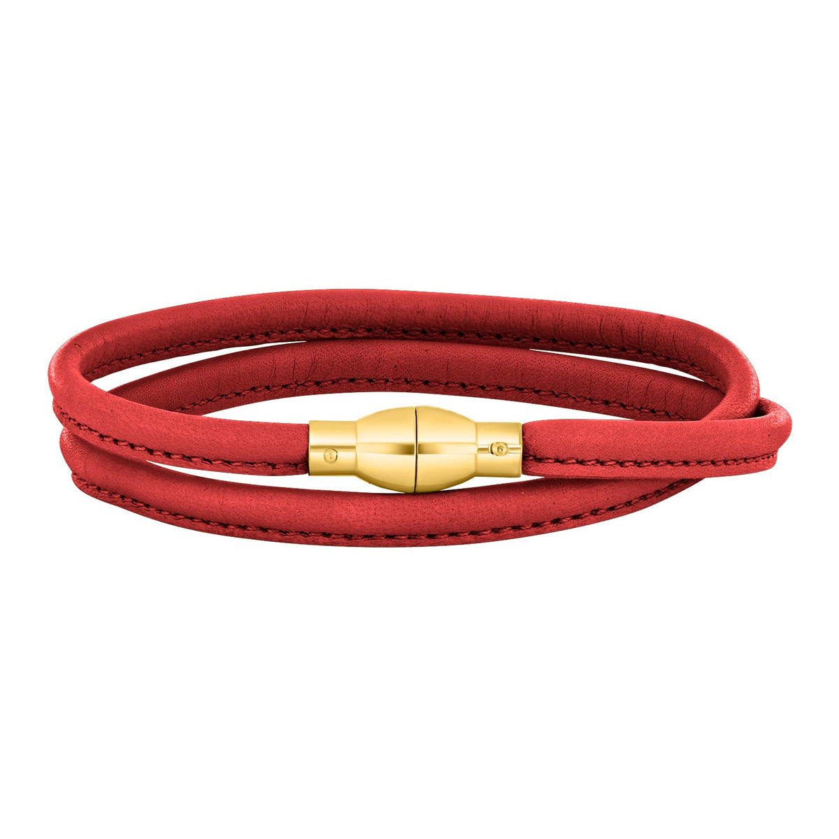 Heinzendorff Lederarmband 17 Koralle-Hell-Orange – vergoldet