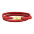Heinzendorff Lederarmband 17 Koralle-Hell-Orange – vergoldet