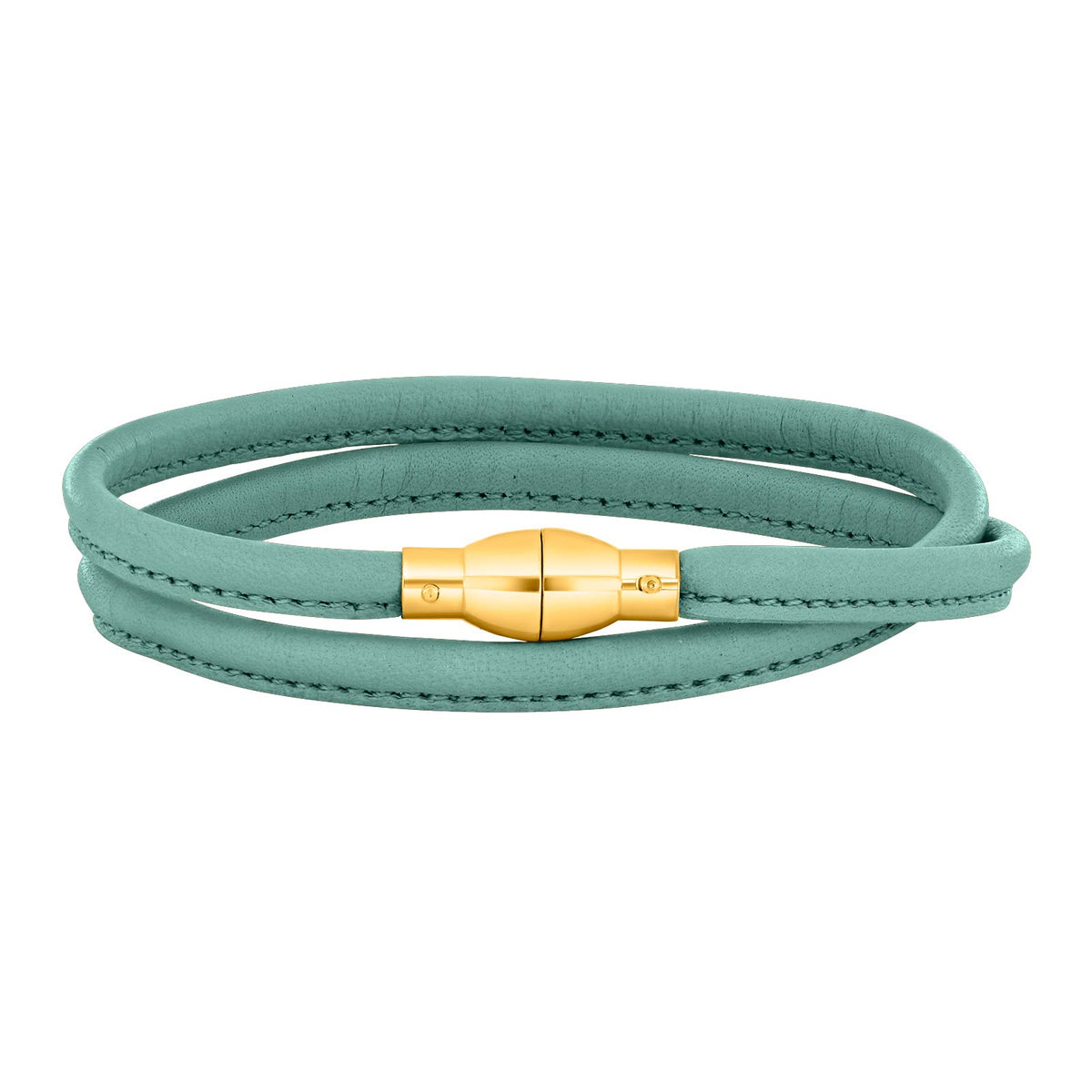 Heinzendorff Lederarmband 49 Türkis-Matrix – vergoldet