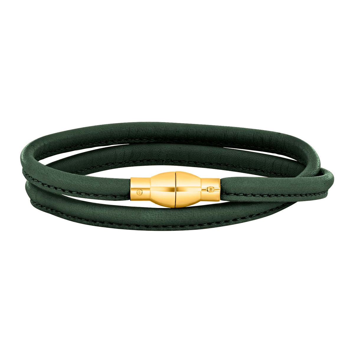Heinzendorff Lederarmband 63 Beryl-Augen – vergoldet