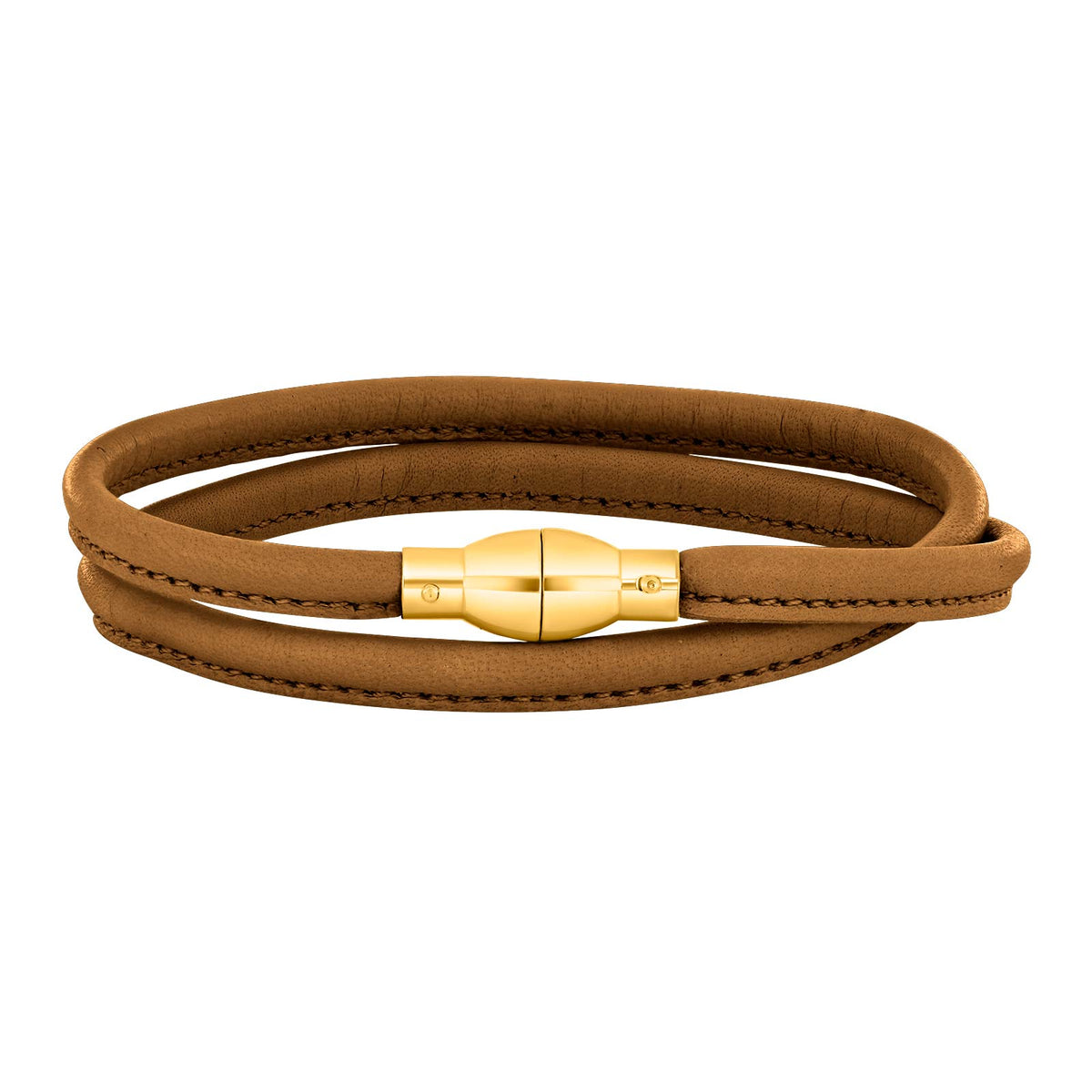 Heinzendorff Lederarmband 79 Coffee Caramel – vergoldet