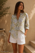 Indradanush Bluse floral lindgrün
