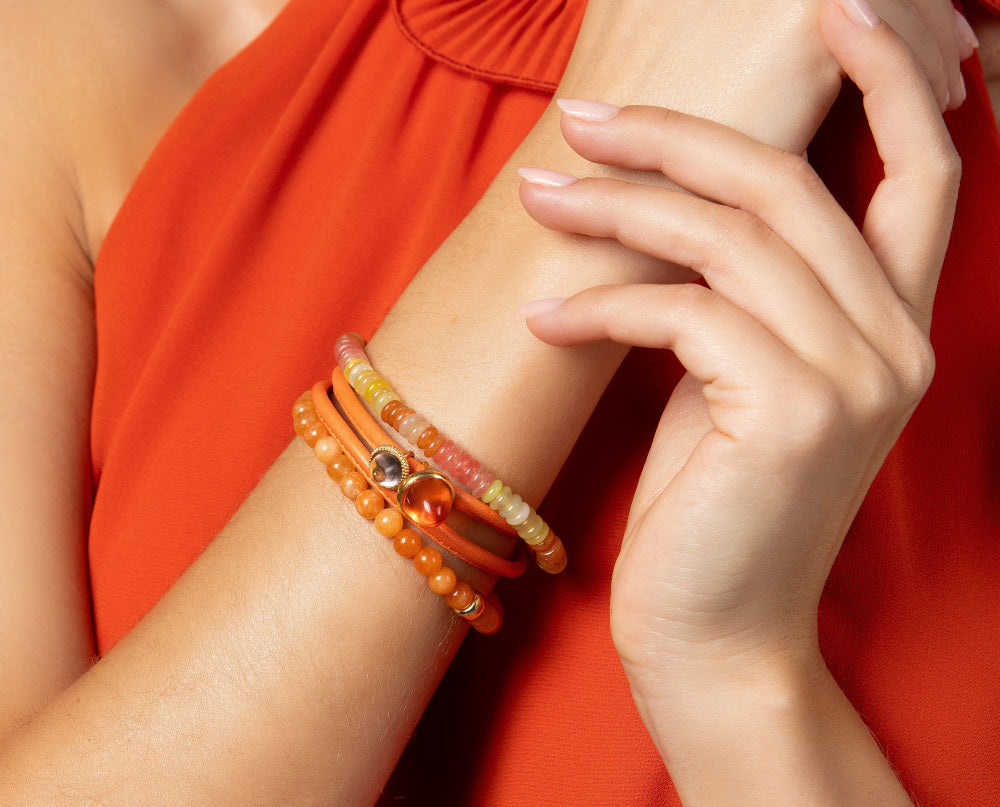 Heinzendorff Armband Achat, Kirschquarz &amp; Aventurin