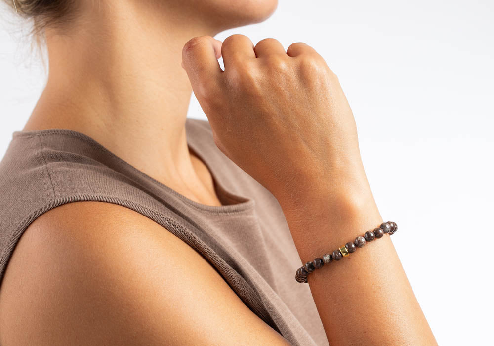 Heinzendorff Armband Jaspis 6 mm – vergoldet
