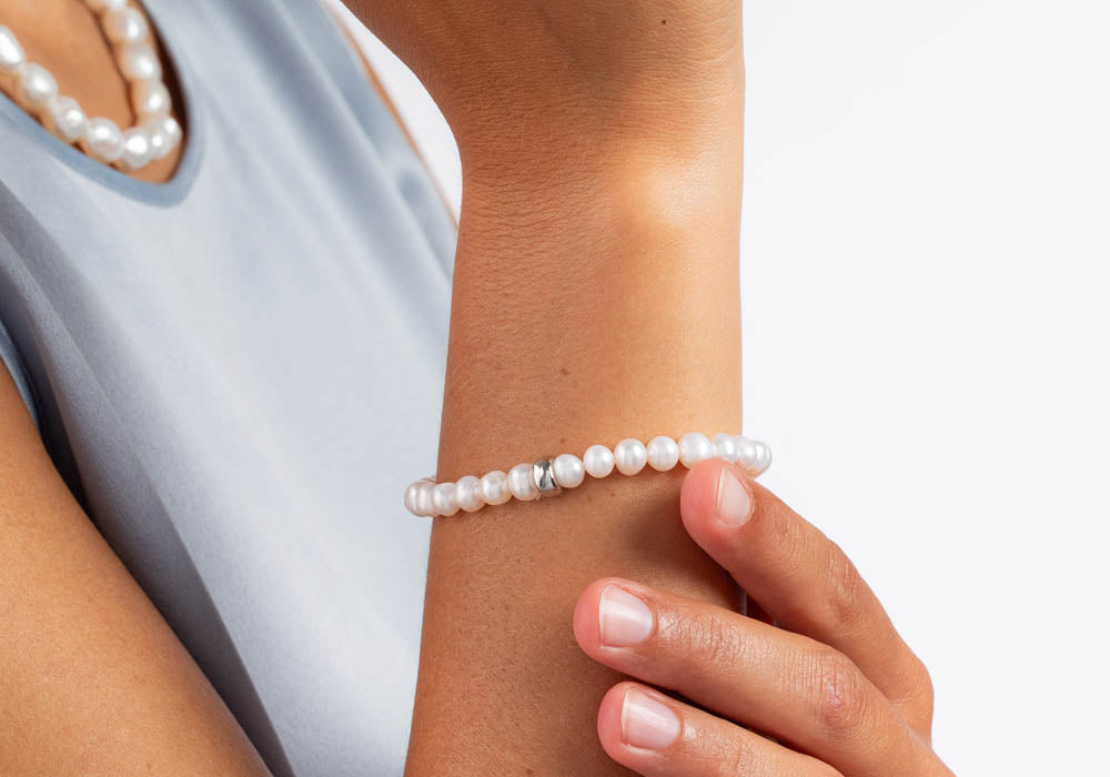 Heinzendorff Armband Süßwasserperle 6 mm – silber