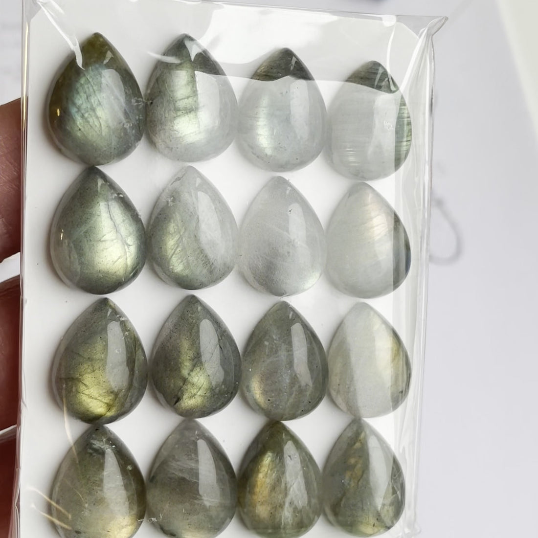 Labradorit Cabochons Tropfen 12 x 16 mm