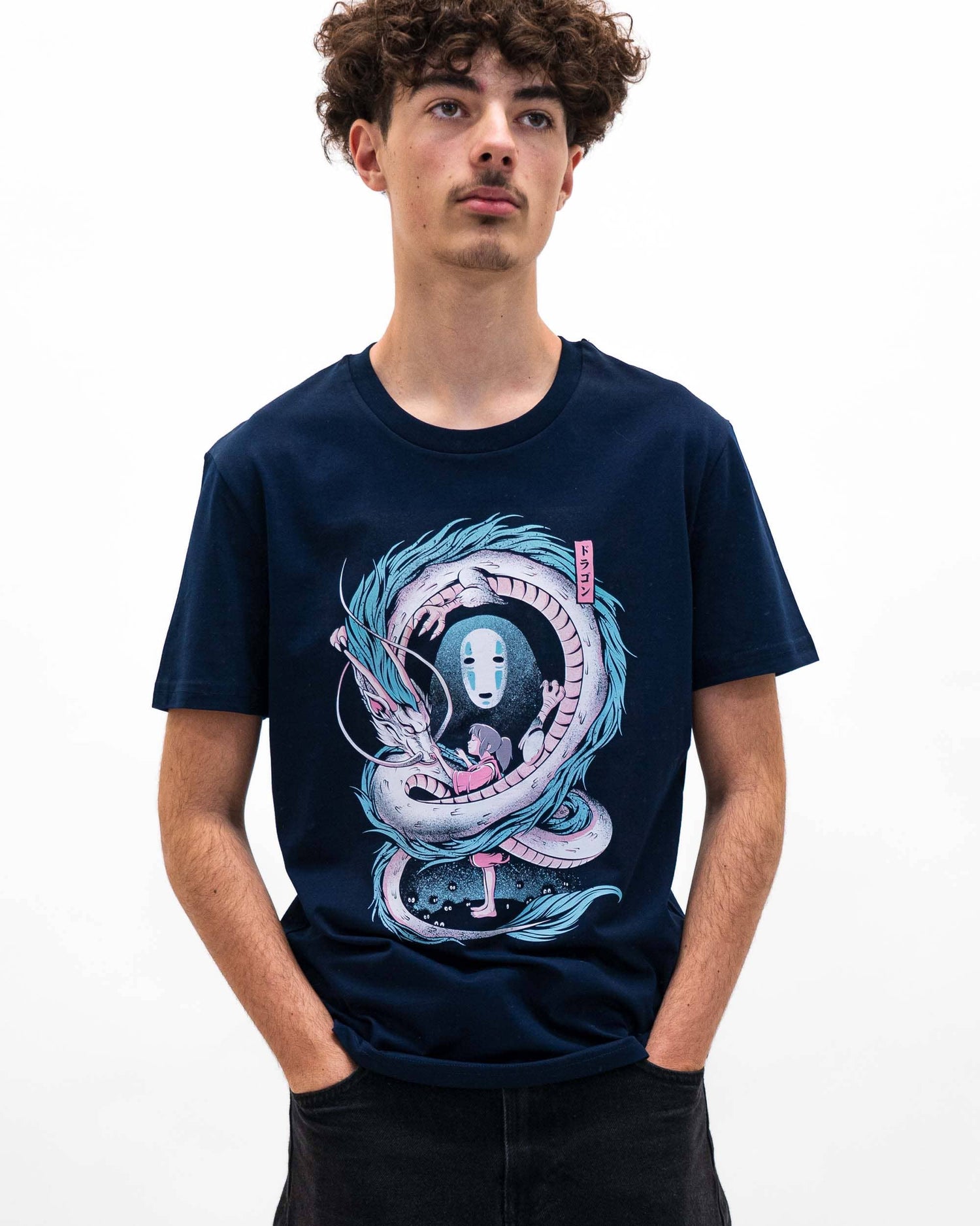 Haku Girl and Dragon T-Shirt - Japanisches Grafik-T-Shirt: XS