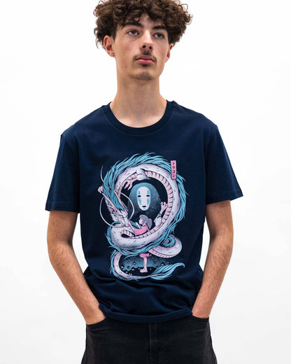 Haku Girl and Dragon T-Shirt - Japanisches Grafik-T-Shirt: XS