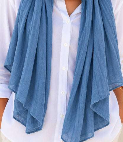 Baumwolltuch uni in Vintage-Blau