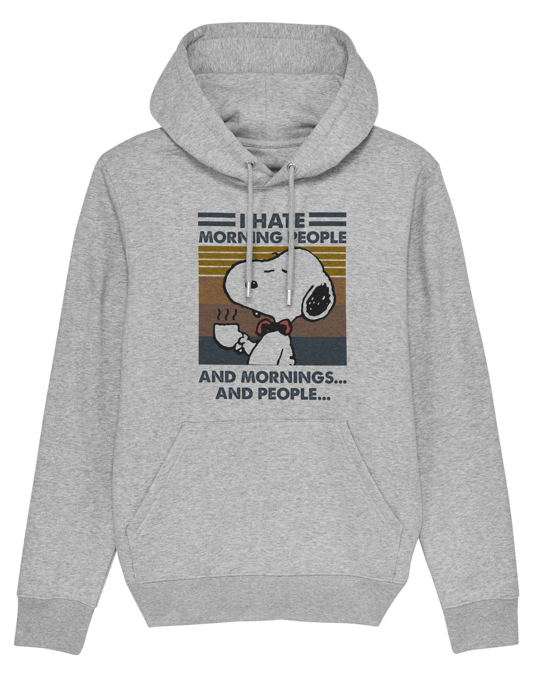 Morning People Hoodie - Grauer Hoodie aus Bio-Baumwolle: XL