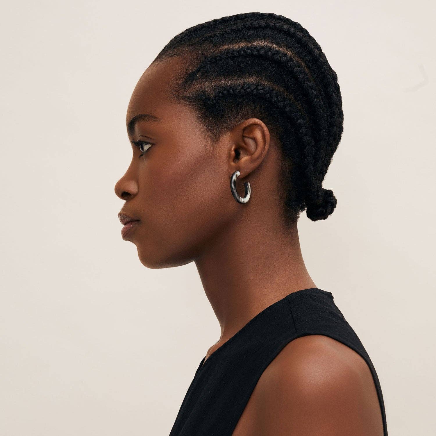 Abgerundeter Hornring - Black Natural