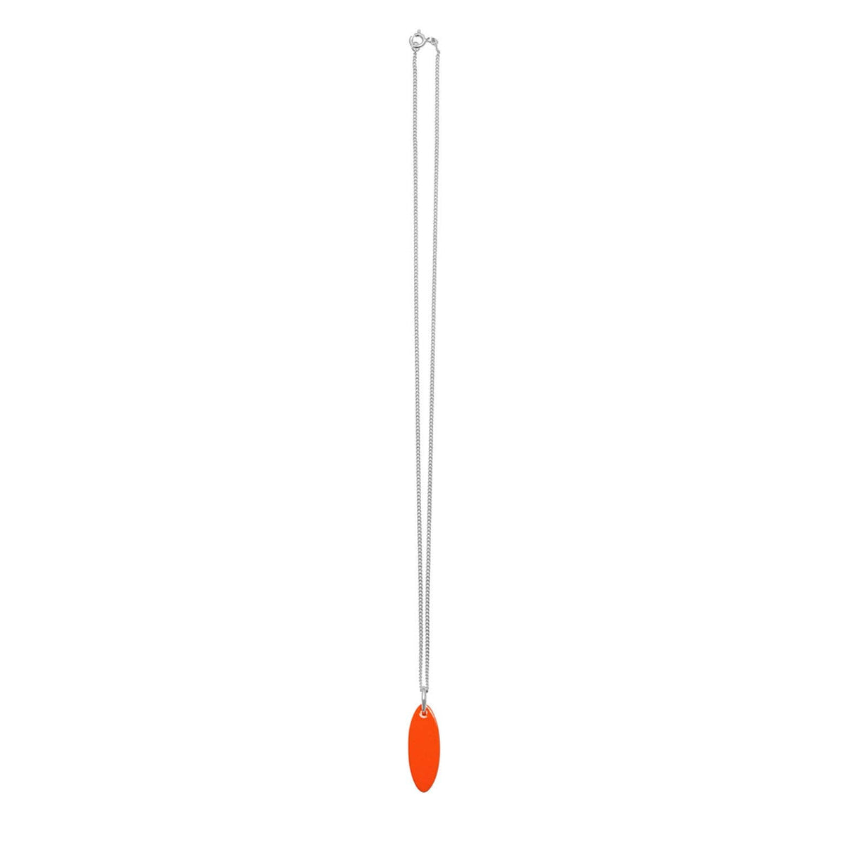 Wendbarer ovaler Anhänger in Orange und Braun - Silber