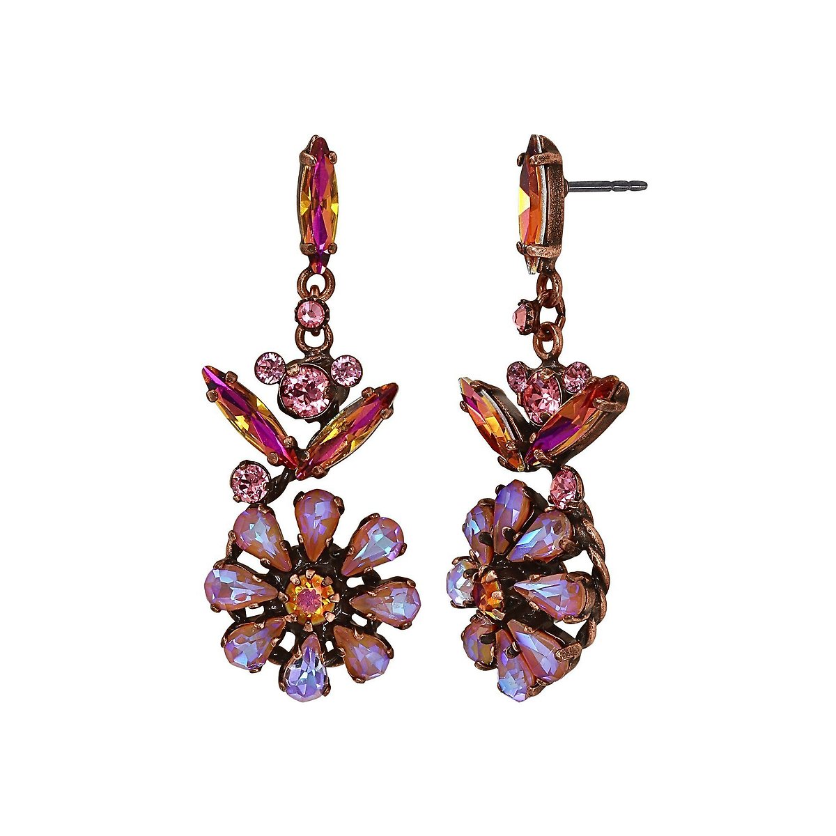 Konplott Twisted Blossom Ohrstecker baumelnd Pink/Gelb Größe S