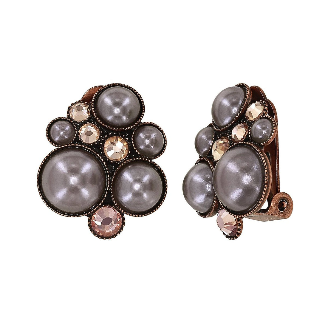 Konplott Bubble Cascade Ohrringe mit Clip Beige/Braun