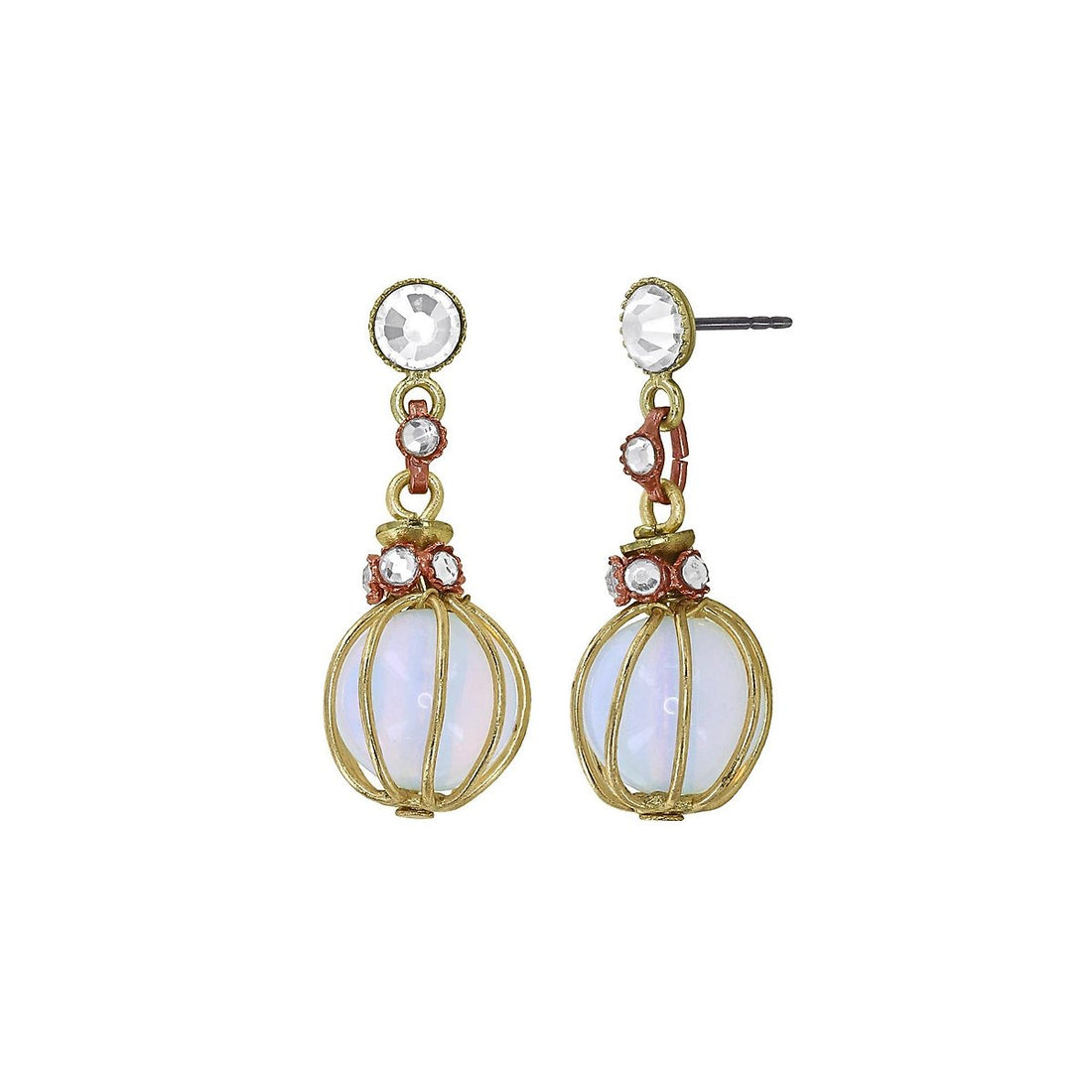 Konplott Ethnic Glamour II Ohrstecker baumelnd Weiß – 3,00 × 1,10 cm