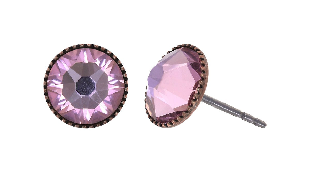 Konplott Black Jack Ohrstecker flach Hell-Rosa – 0,80 cm