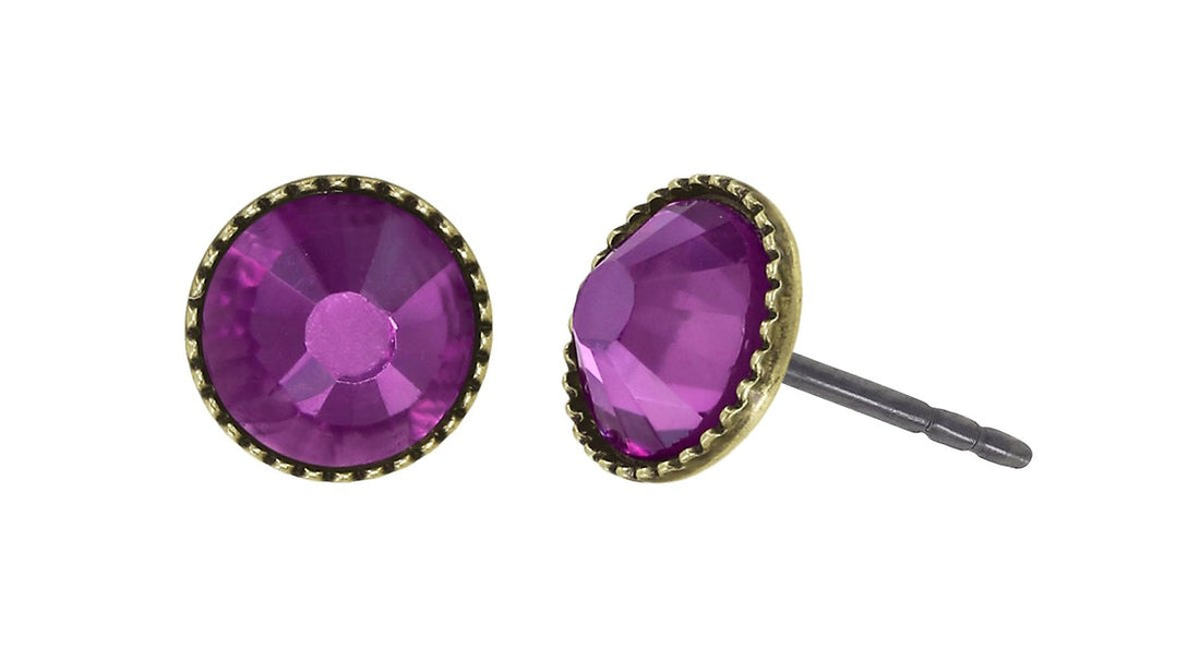 Konplott Black Jack Ohrstecker Plum Purple – 0,70 cm