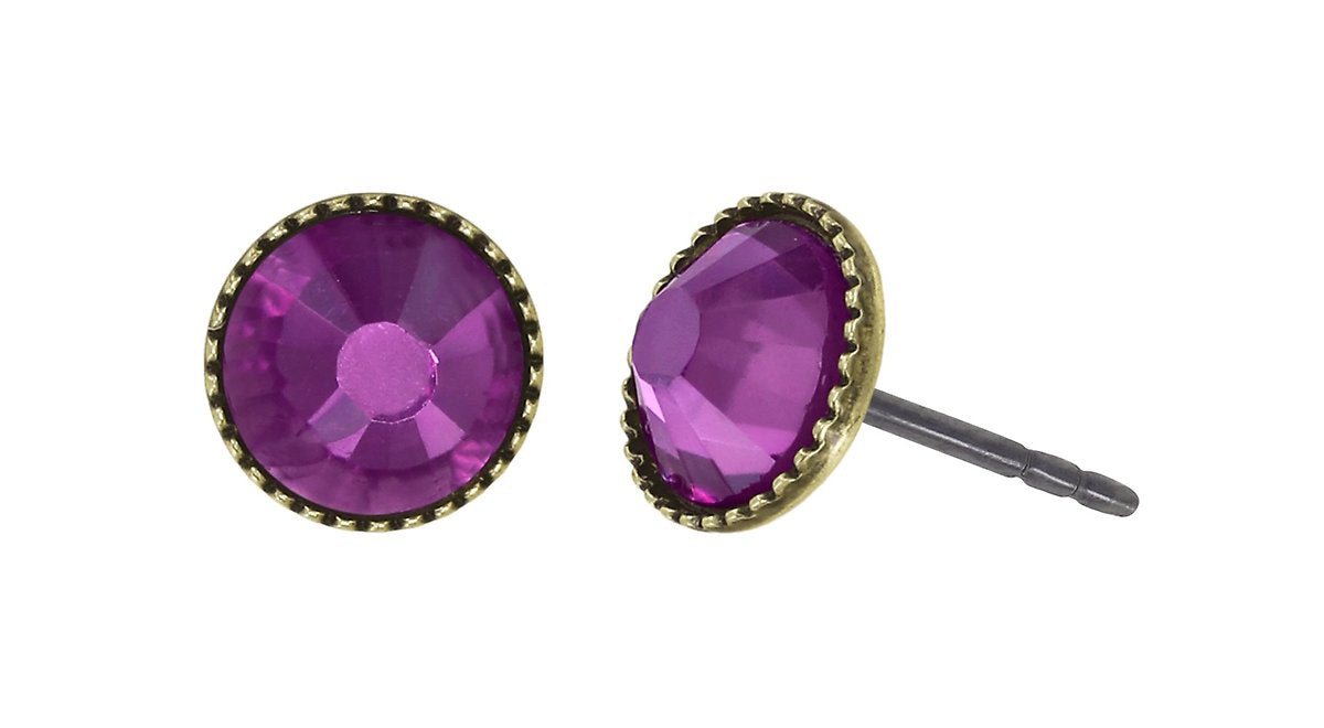 Konplott Black Jack Ohrstecker Plum Purple – 0,70 cm