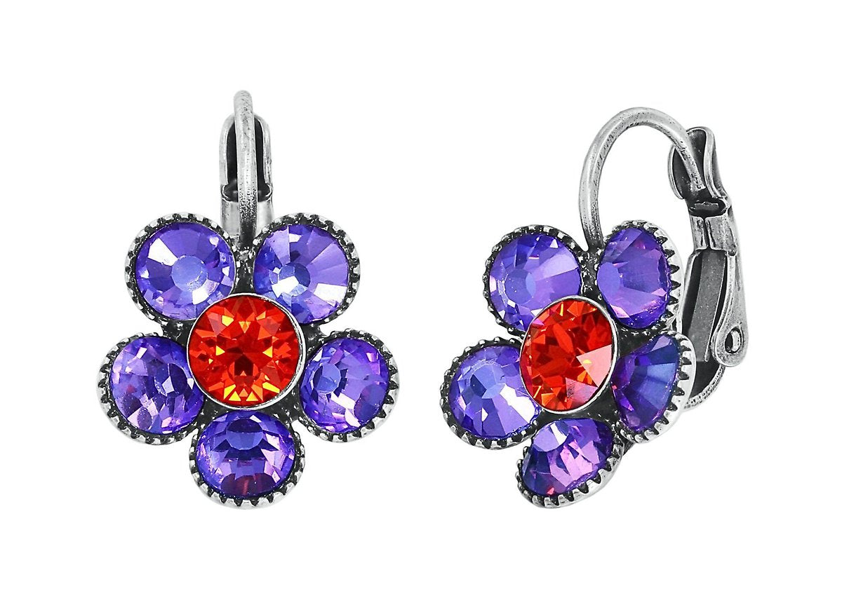 Konplott Lost Garden Ohrringe mit Brisur Orange/Lila