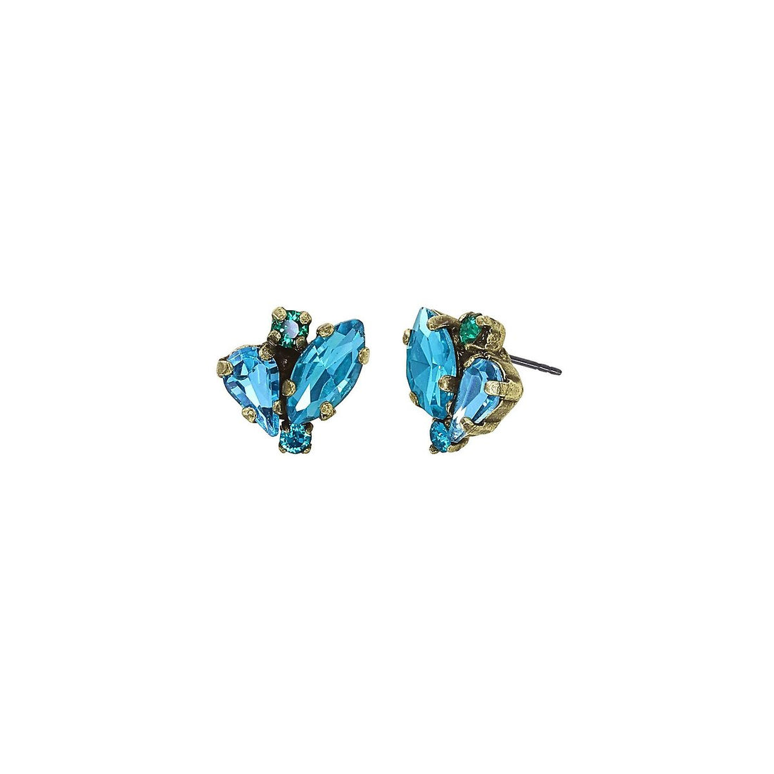 Konplott Abegail Ohrstecker Blau/Grün – 1,00 × 0,90 cm