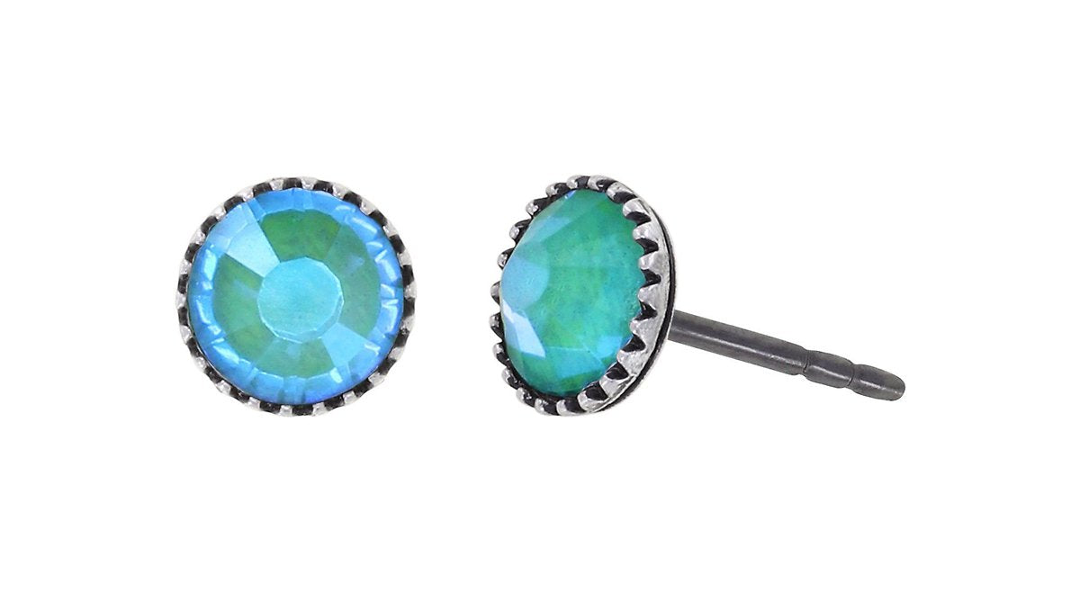 Konplott Black Jack Ohrstecker flach Turquoise Luminous – 0,50 cm